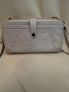The Sak White Embossed Crossbody Shoulder Bag